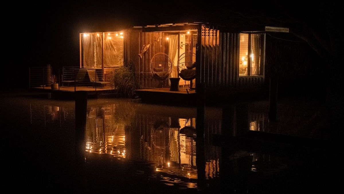 The floating tiny homes offering a secluded waterfront escape just 80 minutes from Adelaide